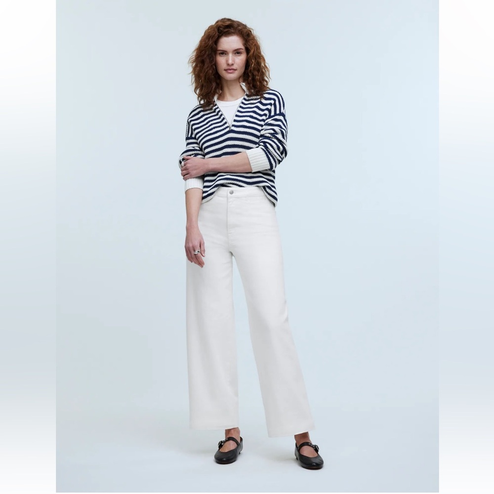 The Curvy Emmett Wide-Leg Jean in Tile White: Welt Pocket Edition Size 30